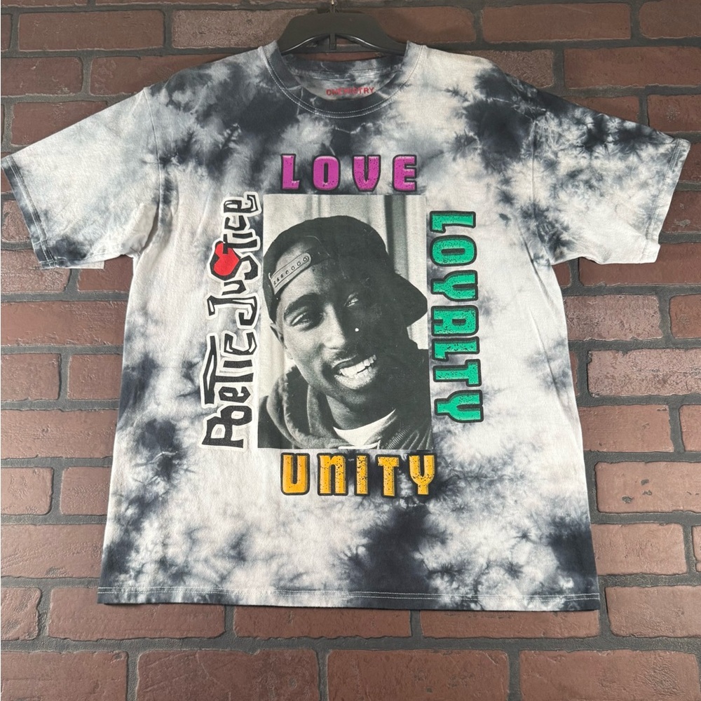 🎤 Tupac Shakur "Poetic Justice – Love, Loyalty, Unity" Tie-Dye Tee ( L )